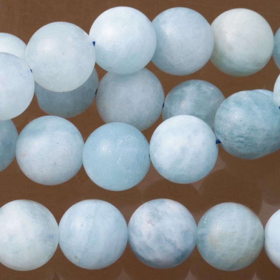 MATTE Aquamarine (multi) 10mm Round 15-16 Inch