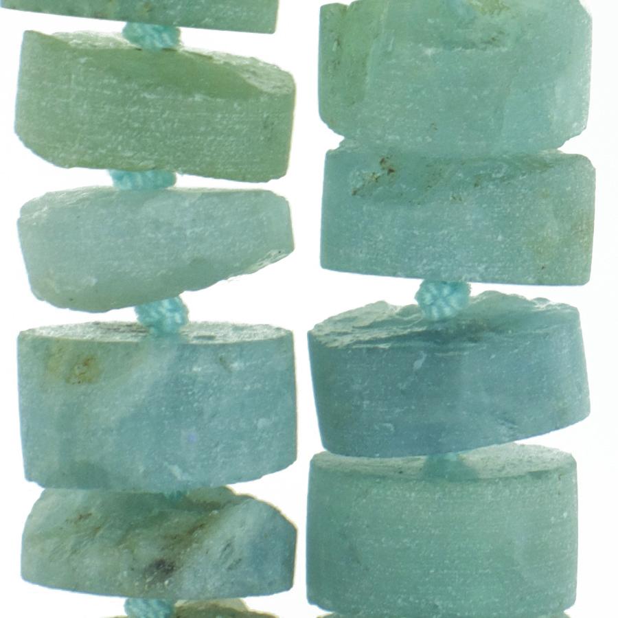 Aquamarine 12mm Heishi Irregular Rough 8-Inch