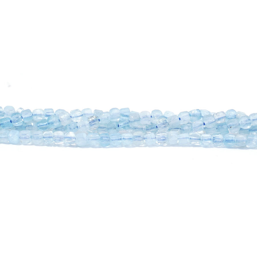 Aquamarine 2mm Cube Table Cut AA Grade - 15-16 Inch - Goody Beads