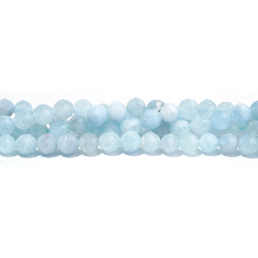 Aquamarine 4mm Faceted Round 15-16 - Goody Beads