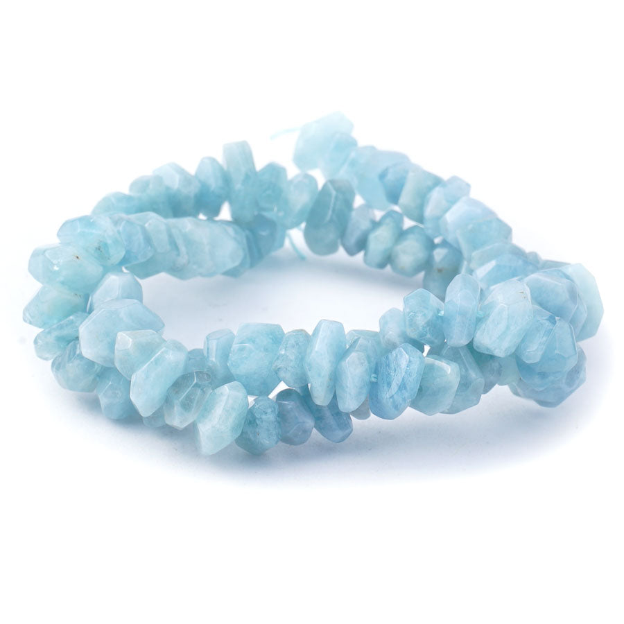 Aquamarine 8x10-10x12mm Freeform Cut - 15-16 Inch - Goody Beads