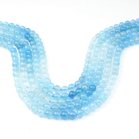 Aquamarine Banded 8mm Round - 15-16 Inch - Goody Beads