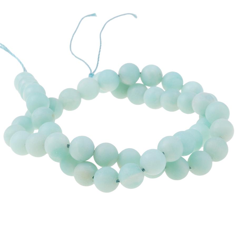 MATTE Aquamarine (multi) 8mm Round 15-16 Inch