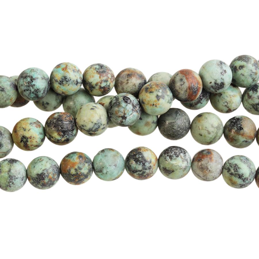 MATTE African Turquoise 10mm Round 8-Inch