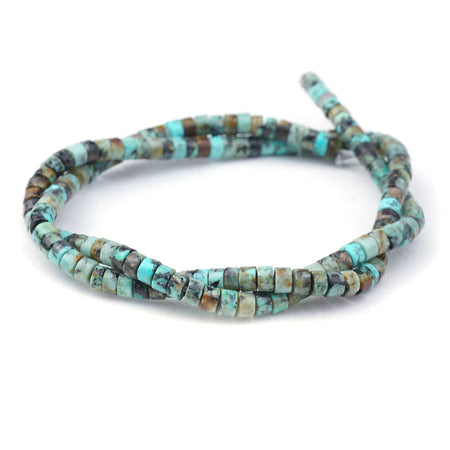 2X4mm African Turquoise Stabilized Heishi - Limited Editions - Goody Beads