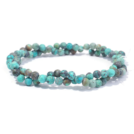 4mm MATTE African Turquoise Stabilized Round - 15-16 Inch - Goody Beads