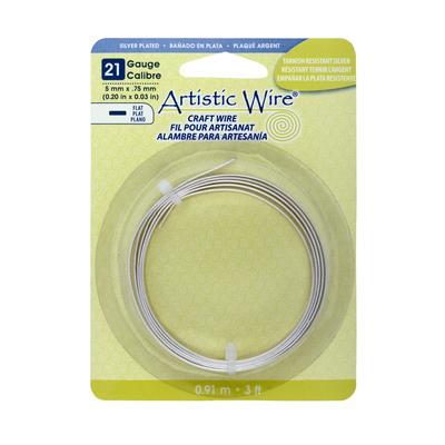 21 Gauge Tarnish Resistant Silver Flat Artistic Wire - Goody Beads