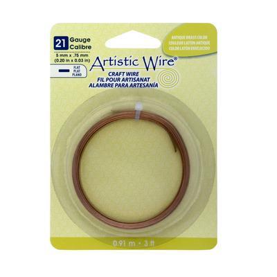 21 Gauge Antique Brass Flat Artistic Wire - 5mm - Goody Beads