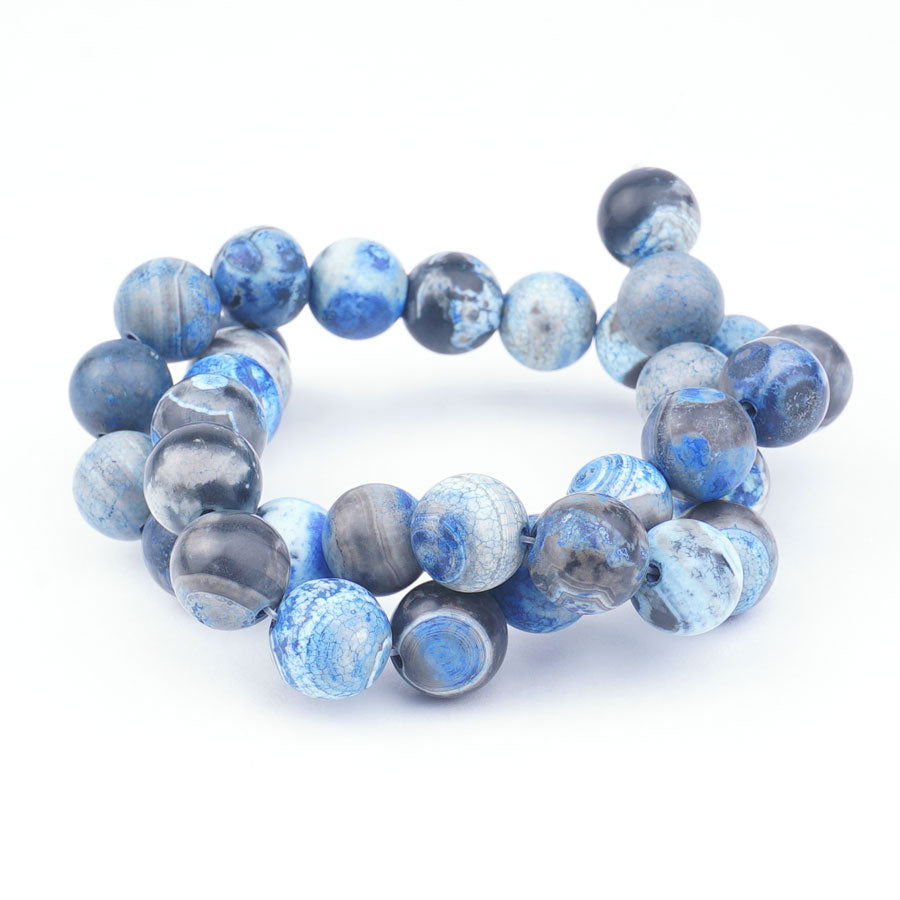 Azure Agate 12mm Matte Round - Limited Editions - Goody Beads