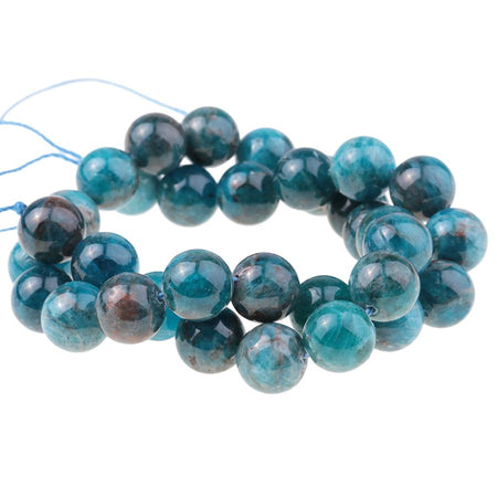 A Grade Blue Apatite 12mm Round 15-16 Inch