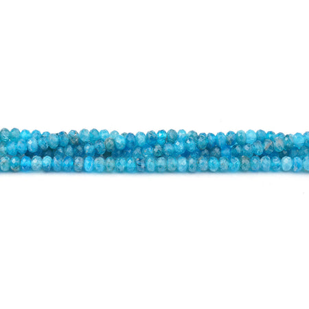 Blue Apatite 3x4mm Diamond Cut Rondelle - Limited Editions - Goody Beads