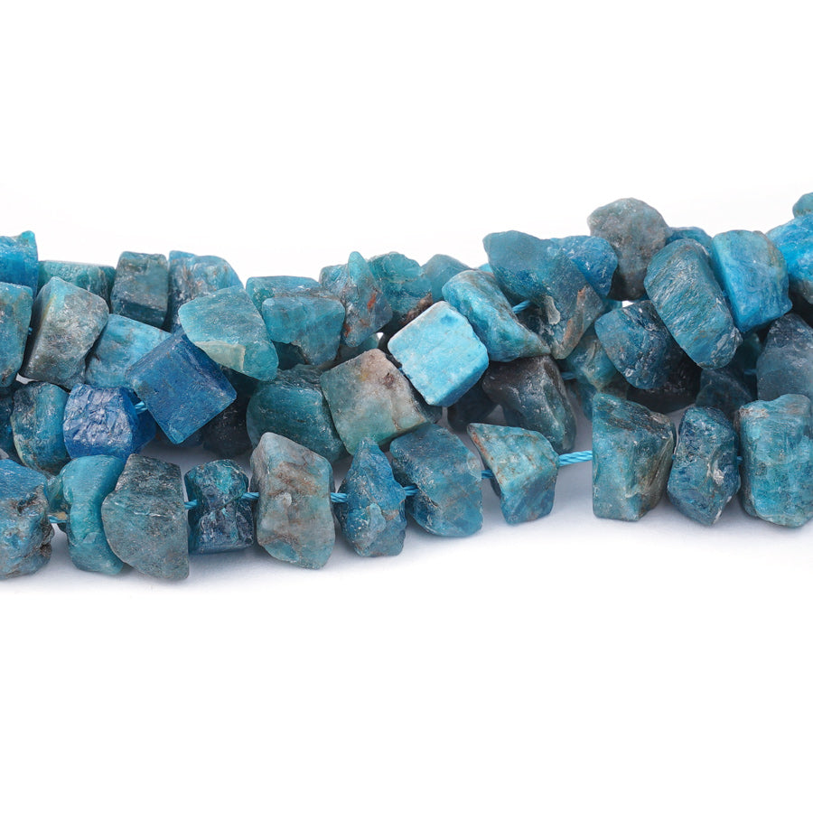 Blue Apatite 6-12x10-18mm Nugget Rough - 15-16 Inch