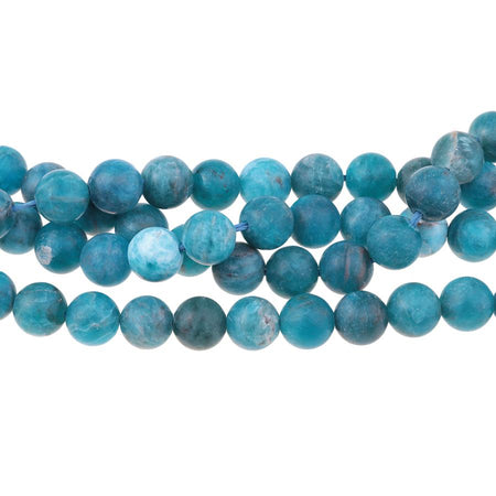 MATTE A Grade Blue Apatite 8mm Round 15-16 Inch