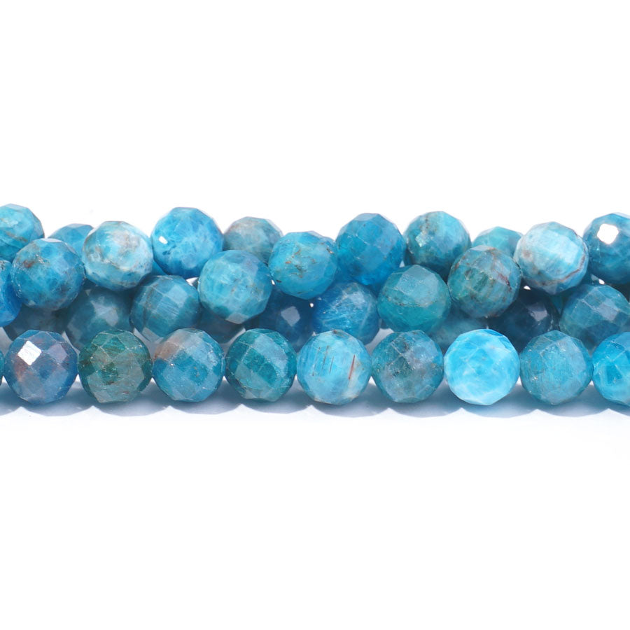 Blue Apatite 8mm Round Faceted - 15-16 Inch - Goody Beads