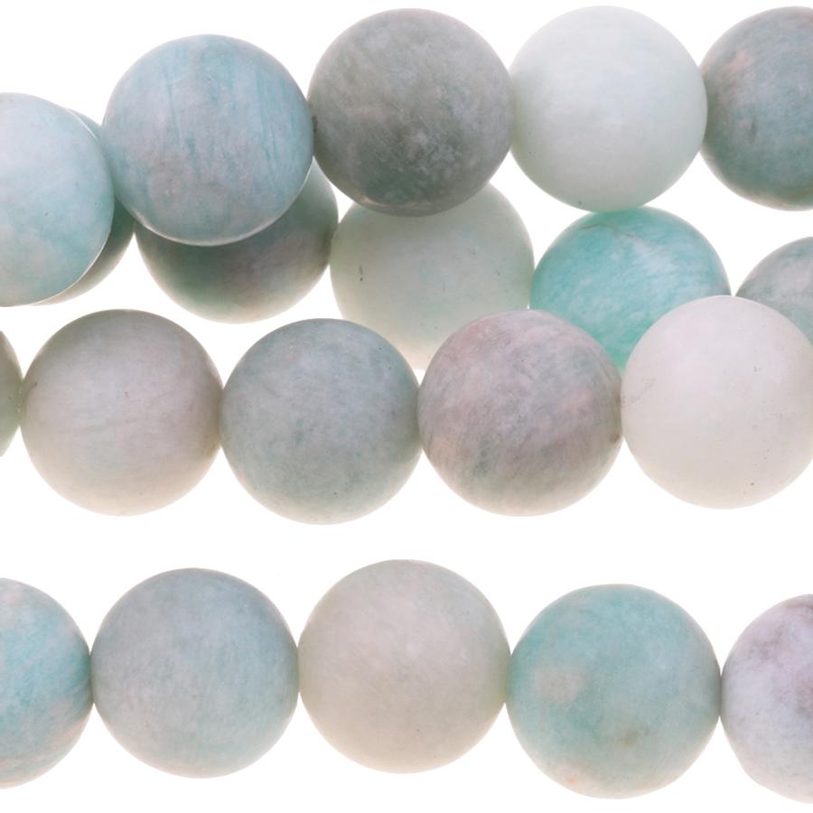 MATTE Brazilian Amazonite 10mm Round 15-16 Inch