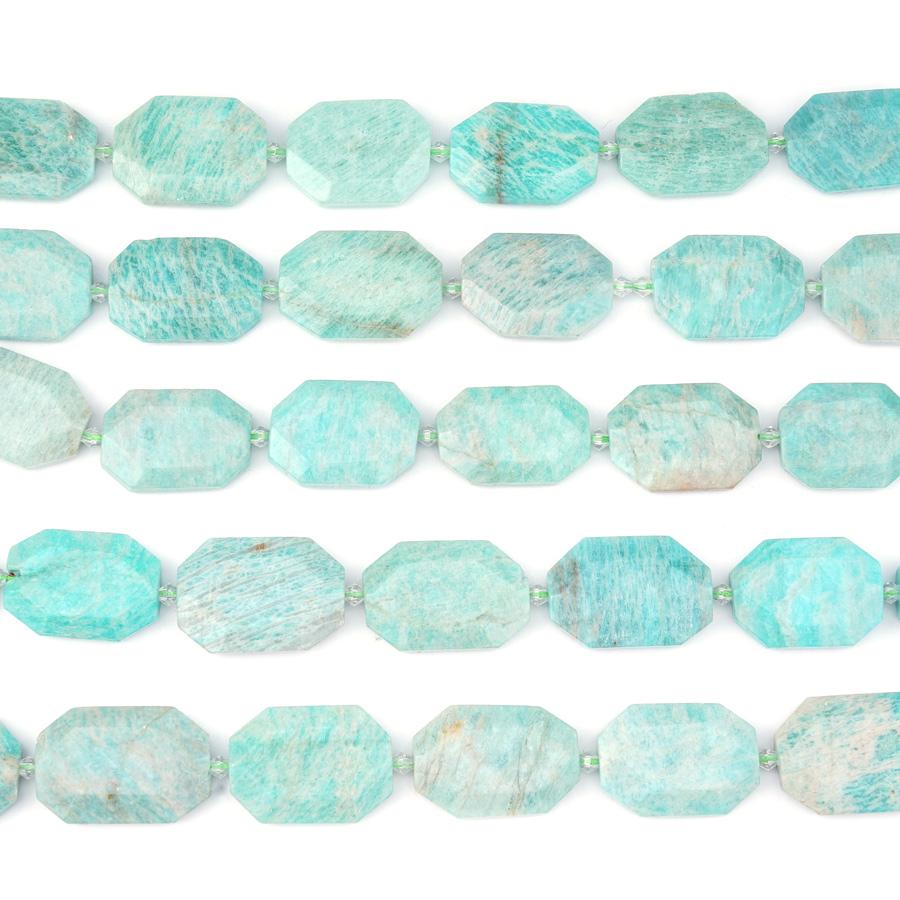 Brazillian Amazonite 20x30-30x40mm Rectangle Faceted, Free Form - 15-16 Inch