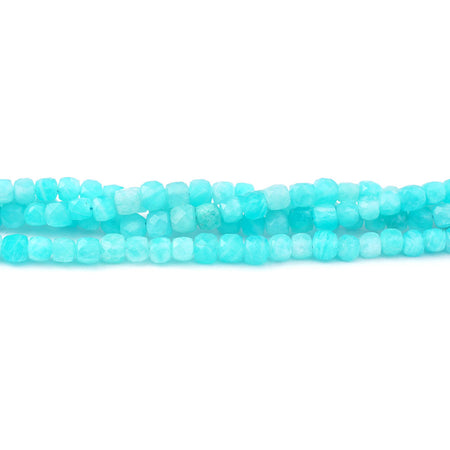 Brazilian Amazonite 4mm Diamond Cut Cube - Limited Editions - Goody Beads