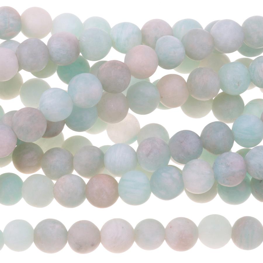 MATTE Brazilian Amazonite 4mm Round 15-16 Inch