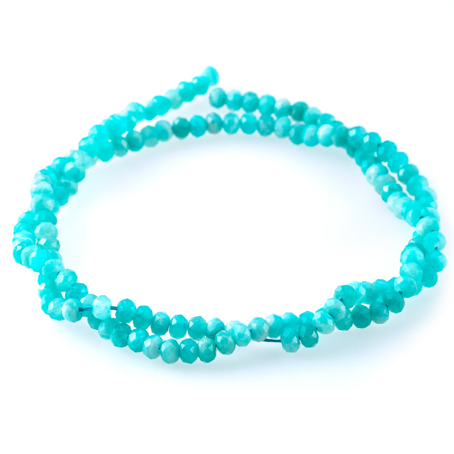 Brazilian Amazonite 4mm Rondelle Faceted AA Grade - 15-16 Inch