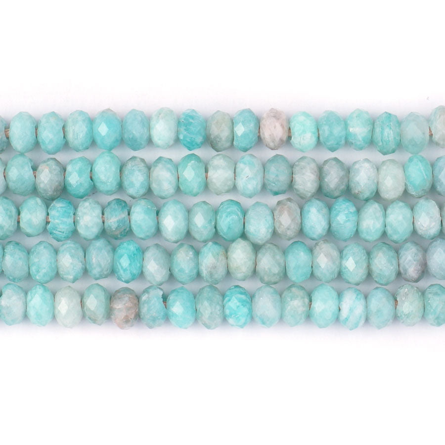 Brazilian Amazonite Natural 4X6mm Rondelle Faceted - Large Hole Beads - Goody Beads