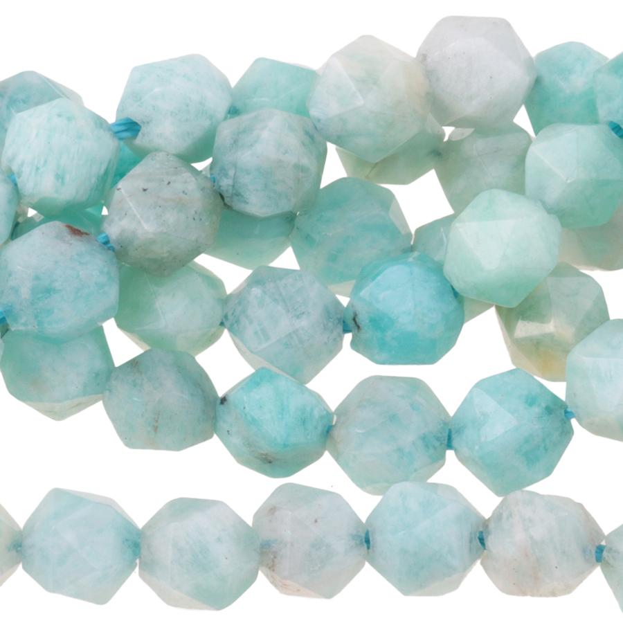 Brazilian Amazonite 6mm Star Cut Round 15-16 Inch