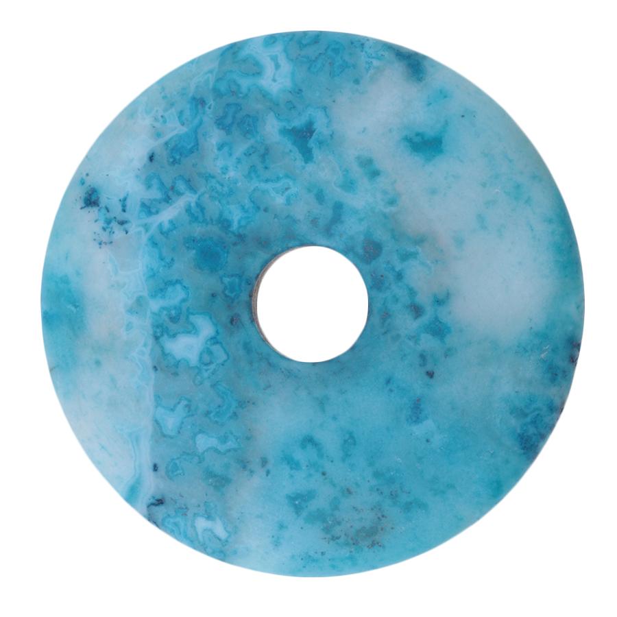 MATTE Blue Crazy Lace Agate 40mm Donut Pendant - Goody Beads