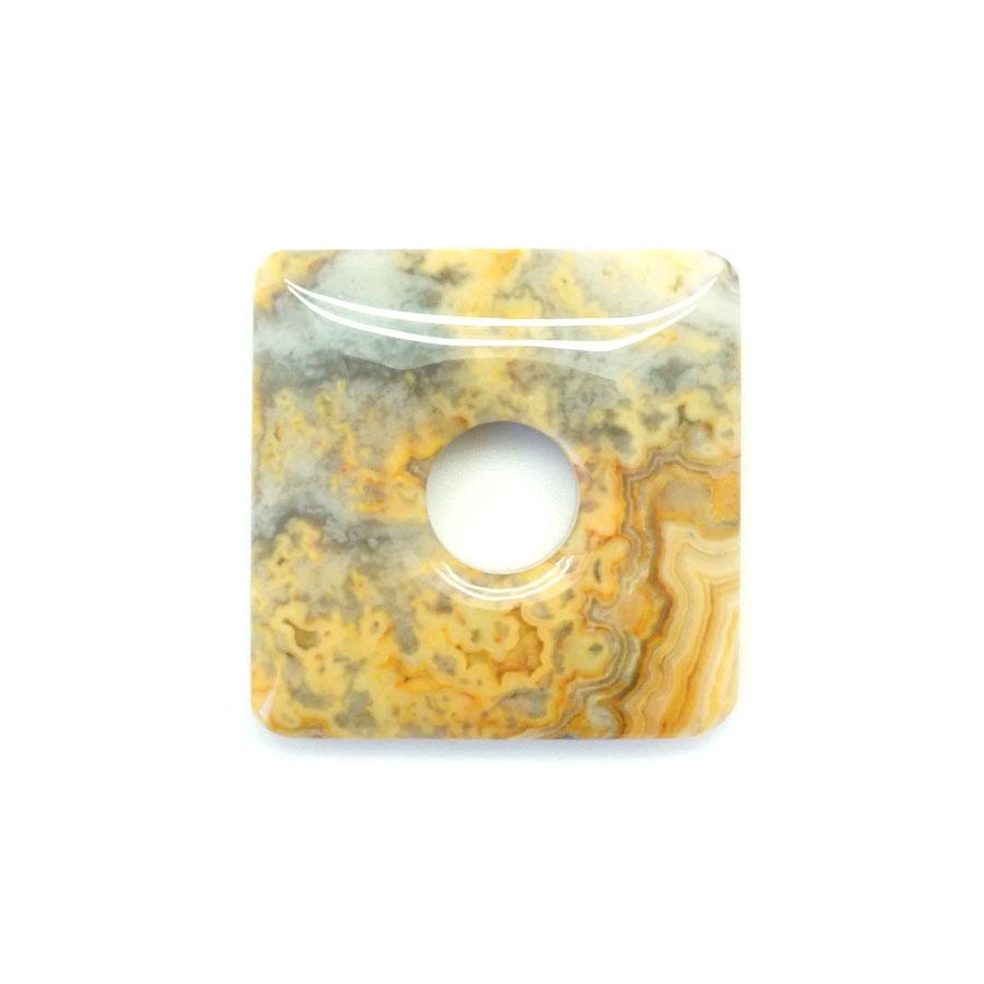 Birds Eye Rhyolite  40mm Square Donut - Pendant