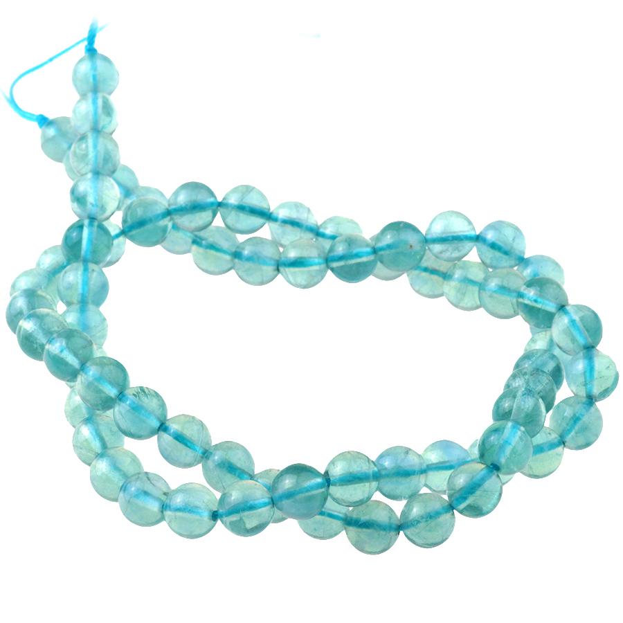 LIGHT Blue Fluorite 6mm Round 15-16 Inch