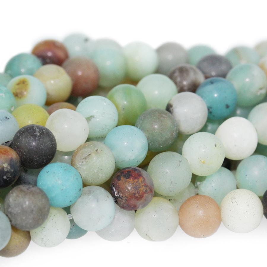 MATTE Black-Gold Amazonite 6mm Round 15-16 Inch