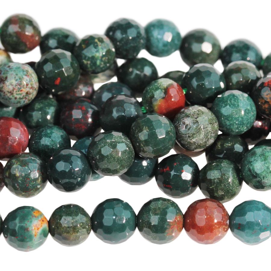 Bloodstone 6mm Faceted Round 15-16 Inch