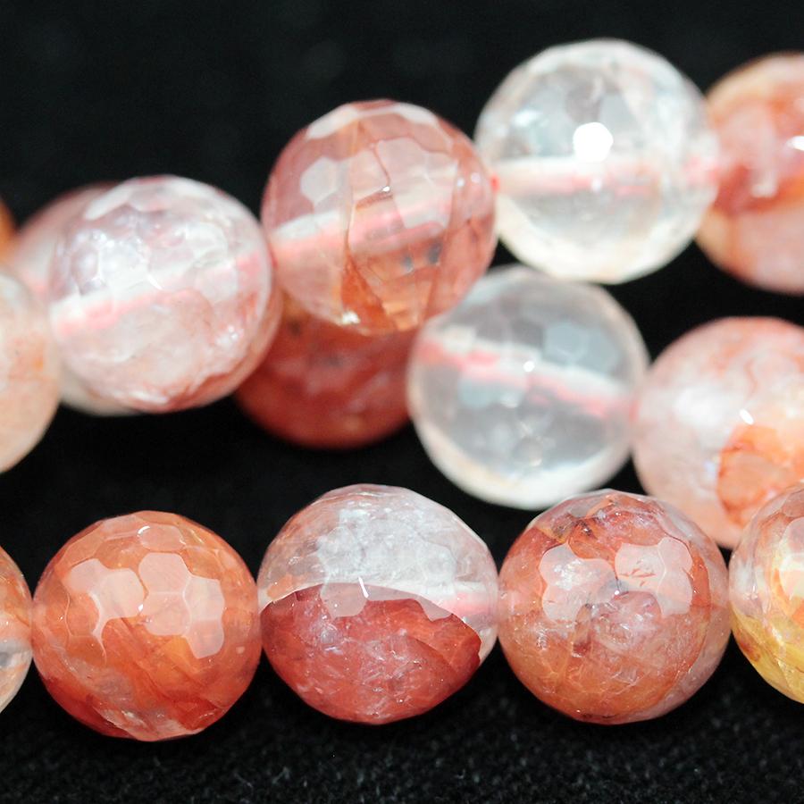 Blood Quartz 10mm Faceted Round 15-16 Inch