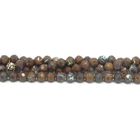 Australian Boulder Opal Faceted 5mm Round - Goody Beads