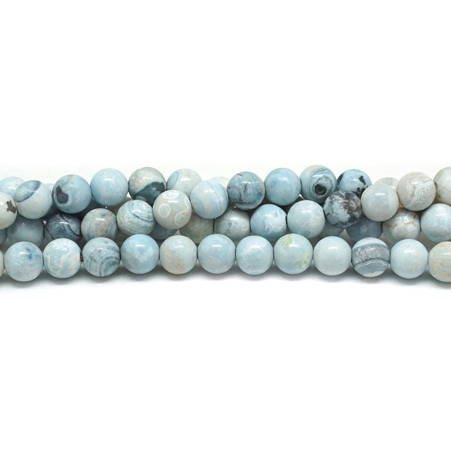 Blue Porcelain Agate  6mm Round - 15-16 Inch - Goody Beads