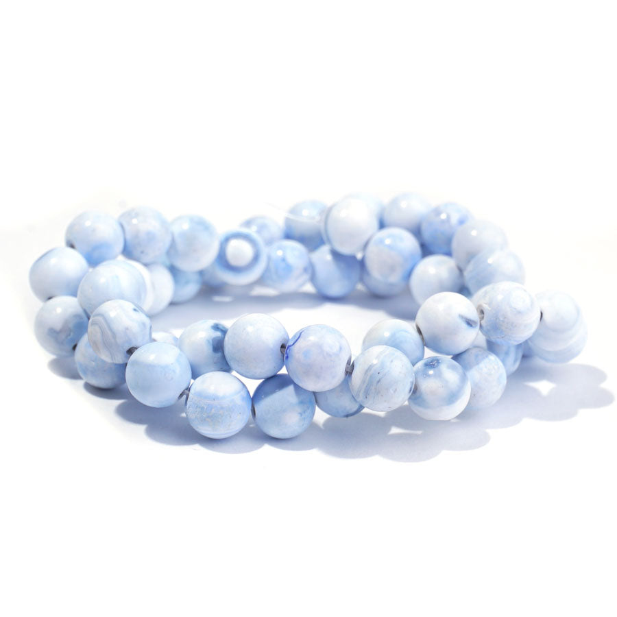 Blue Porcelain Agate  8mm Round - 15-16 Inch - Goody Beads