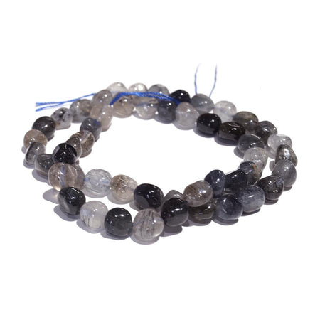 Blue Rutilated Quartz  6x8mm Pebble - 15-16 Inch