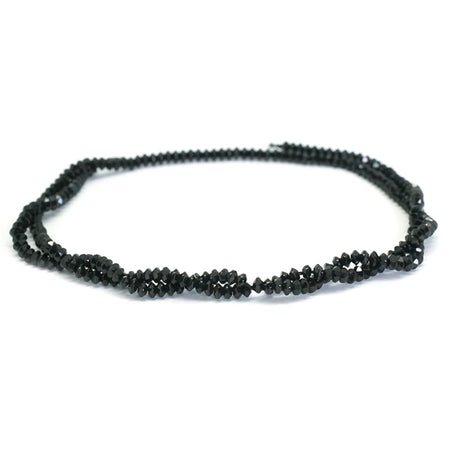 Black Spinel Diamond Cut, Faceted 2x3mm Saucer - 15-16 Inch - Goody Beads