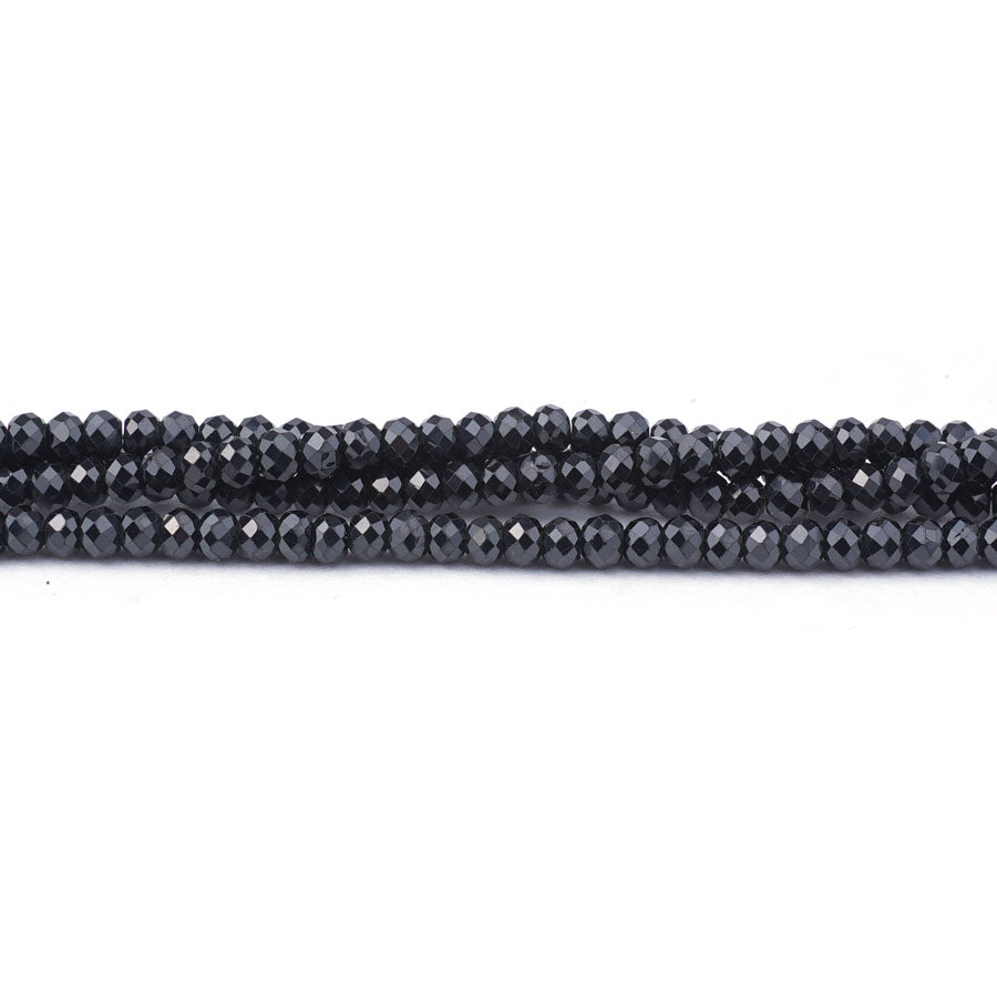 Black Spinel 3x4mm Diamond Cut Rondelle - Limited Editions - Goody Beads