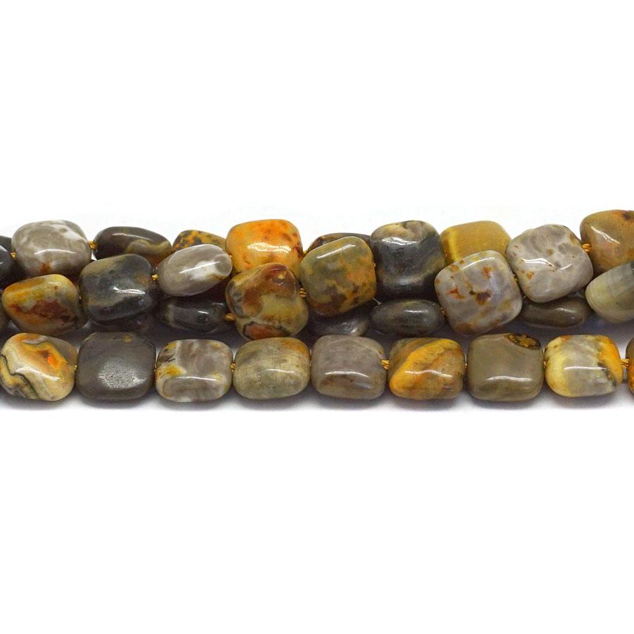 10mm Bumble Bee Jasper Square - 15-16 Inch