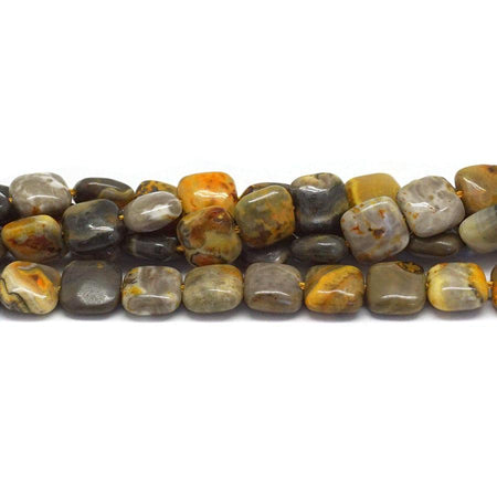 10mm Bumble Bee Jasper Square - 15-16 Inch