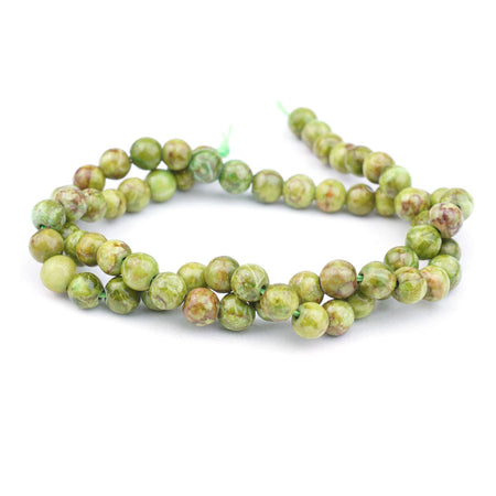 Calcite Crazy Lace 6mm Round Olive - Limited Editions - Goody Beads