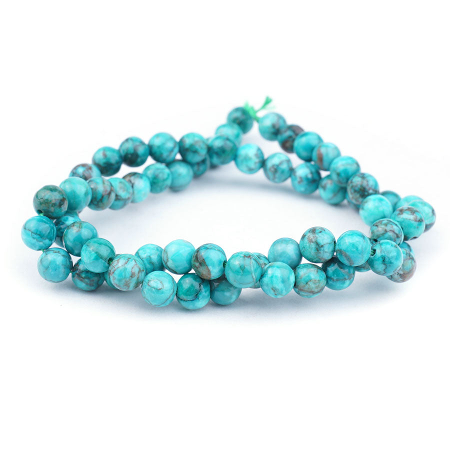 Calcite Crazy Lace 6mm Round Turquoise Green - Limited Editions - Goody Beads