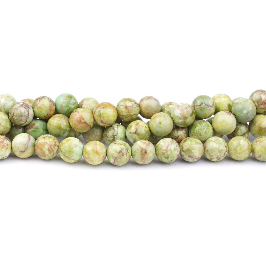 Calcite Crazy Lace 8mm Round Olive - Limited Editions - Goody Beads