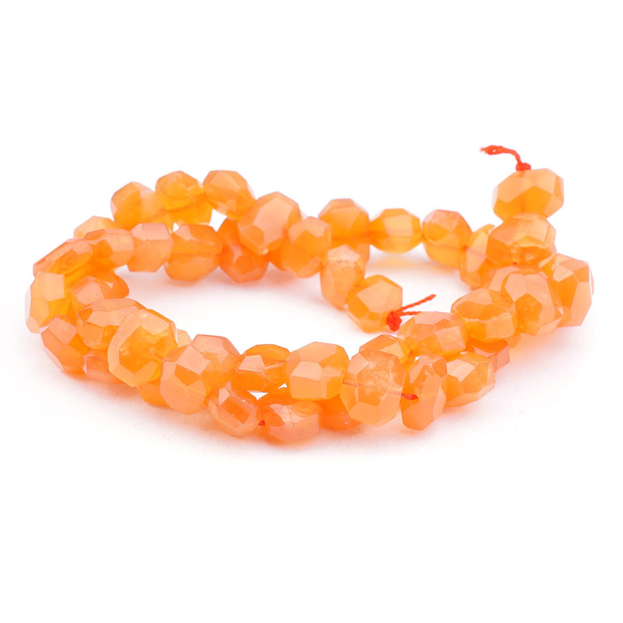 7X9-9X12mm Orange Chalcedony Natural Nugget Faceted A Grade - Limited Editions - Goody Beads