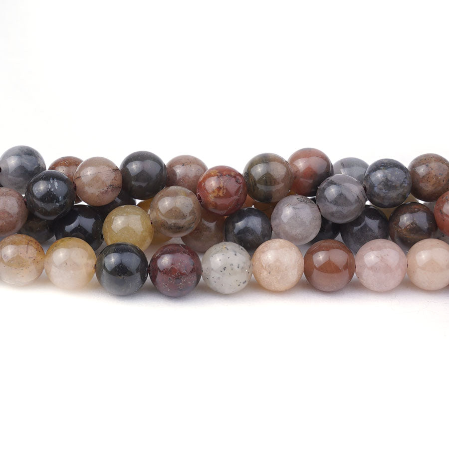 8mm Wood Chalcedony Natural Round - 15-16 Inch - Goody Beads