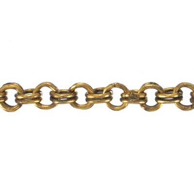 3.4mm Antique Gold Plated Double Cable Chain - Goody Beads