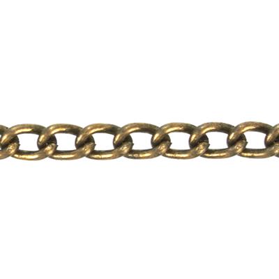 4mm Antique Gold Plated Curb Chain - Goody Beads