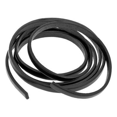 5mm Black Flat Leather - Goody Beads