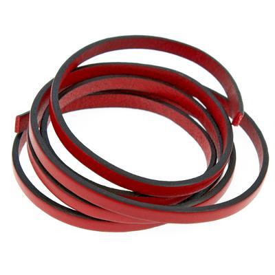 5mm Red Flat Leather - Goody Beads