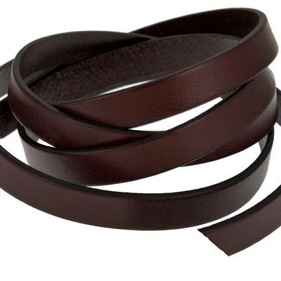 10mm Chocolate Brown Flat Leather - Goody Beads