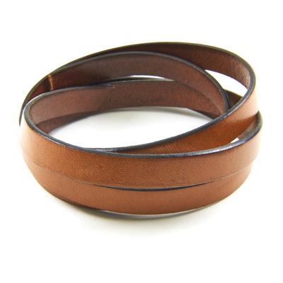 10mm Tan/Black Flat Leather - Goody Beads